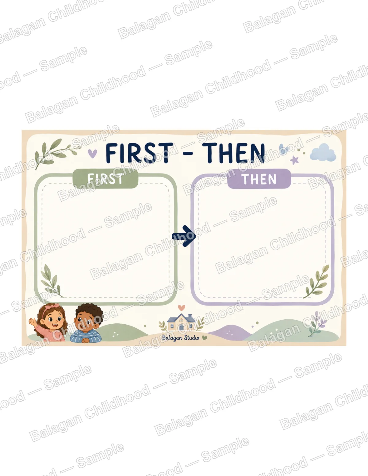 First Then Board Template
